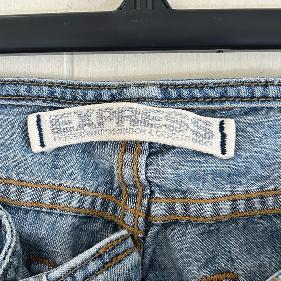 Express Y2K 90s Denim Blue Low Rise Button Fly Hipster Flare Jeans Size 7/8. - Picture 8 of 10